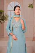 Mal Chanderi with Hand work Kurti pant duppata Set By Texofab