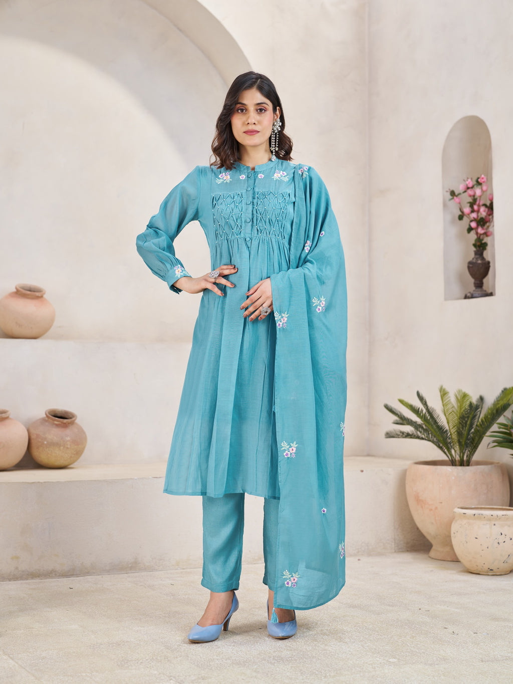 Premium Mal Chanderi collection Beautiful colors elegant look and premium finishing