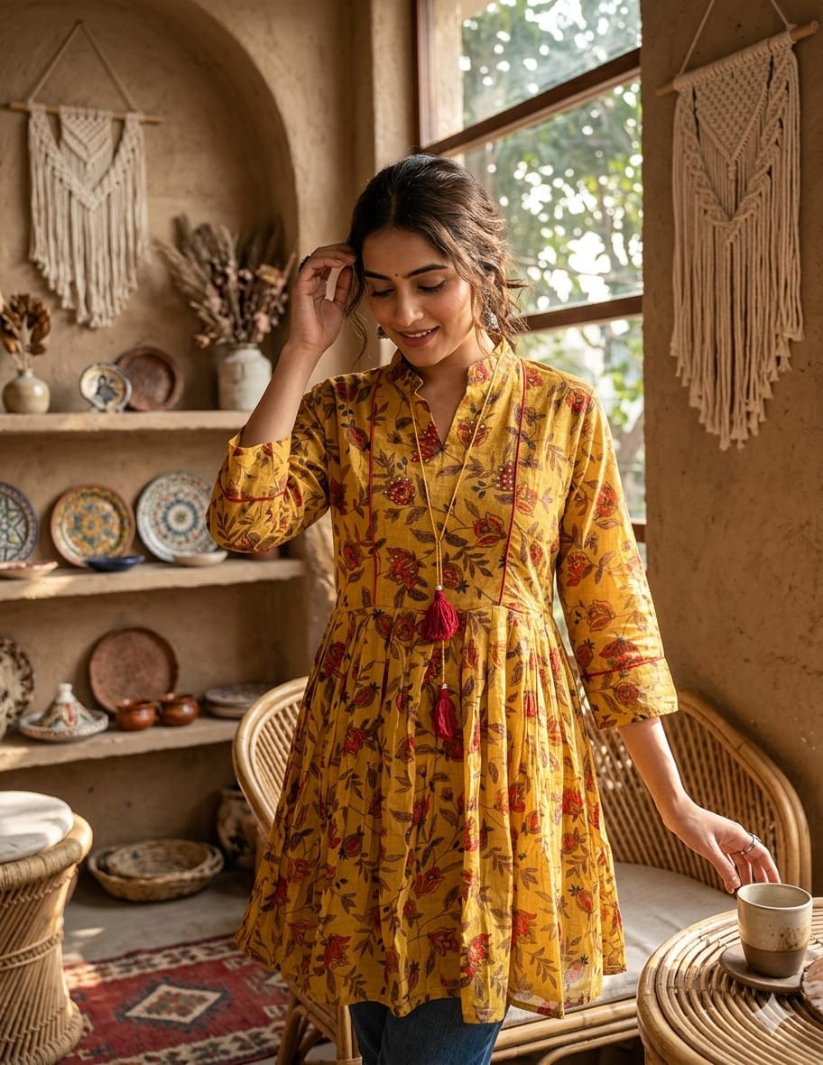 pure weaves of Printed Mal fabric with touch of embroidery in Garments launch by Texofab