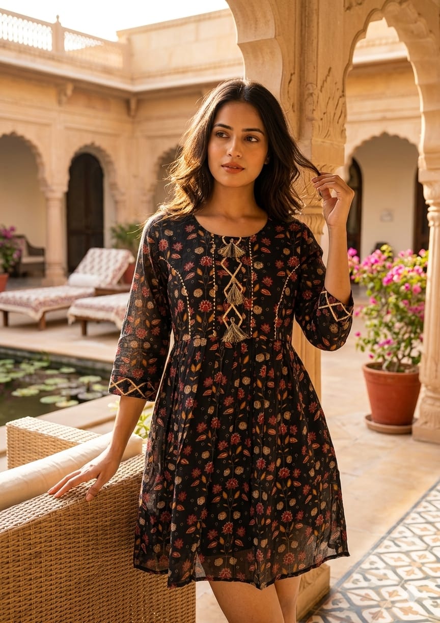 pure weaves of Printed Mal fabric with touch of embroidery in Garments launch by Texofab