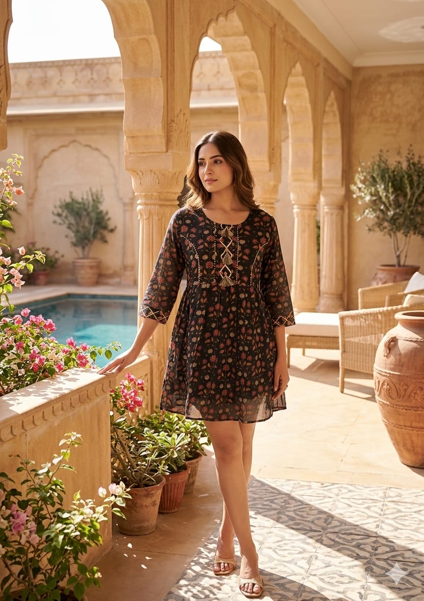 pure weaves of Printed Mal fabric with touch of embroidery in Garments launch by Texofab