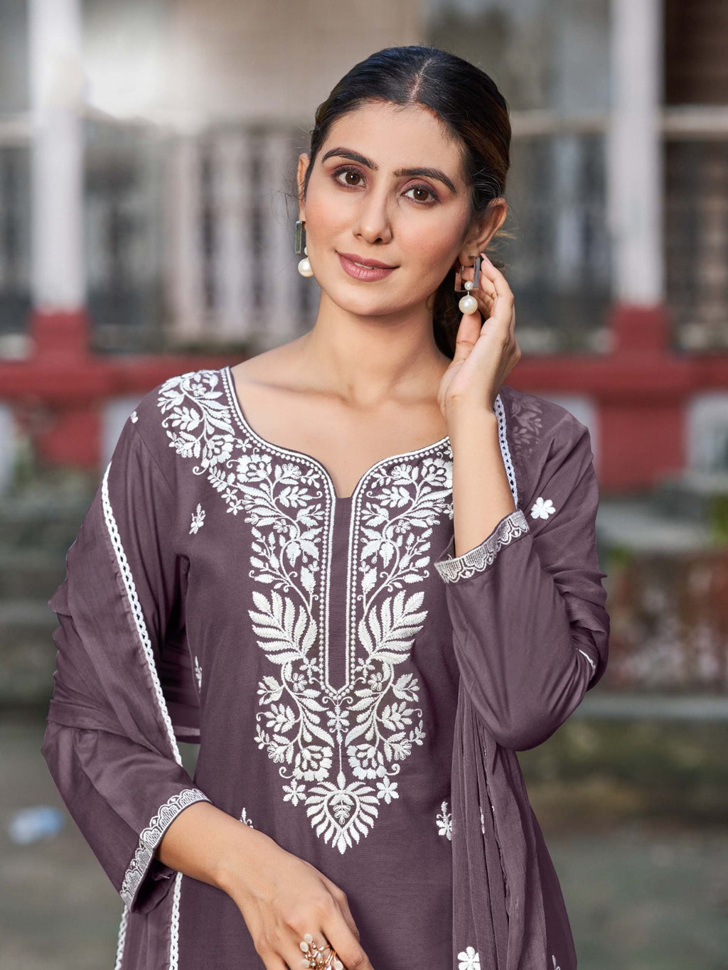 Heavy Rayon Kurti Pant Dupatta with embroidery work Launch By Texofab
