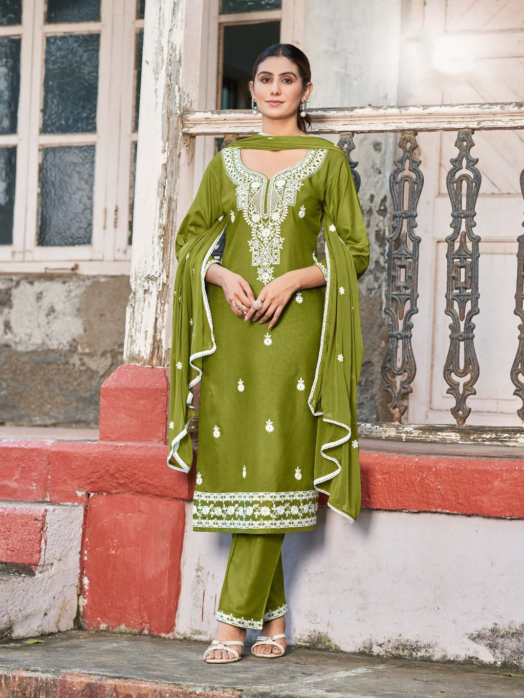 Heavy Rayon Kurti Pant Dupatta with embroidery work Launch By Texofab