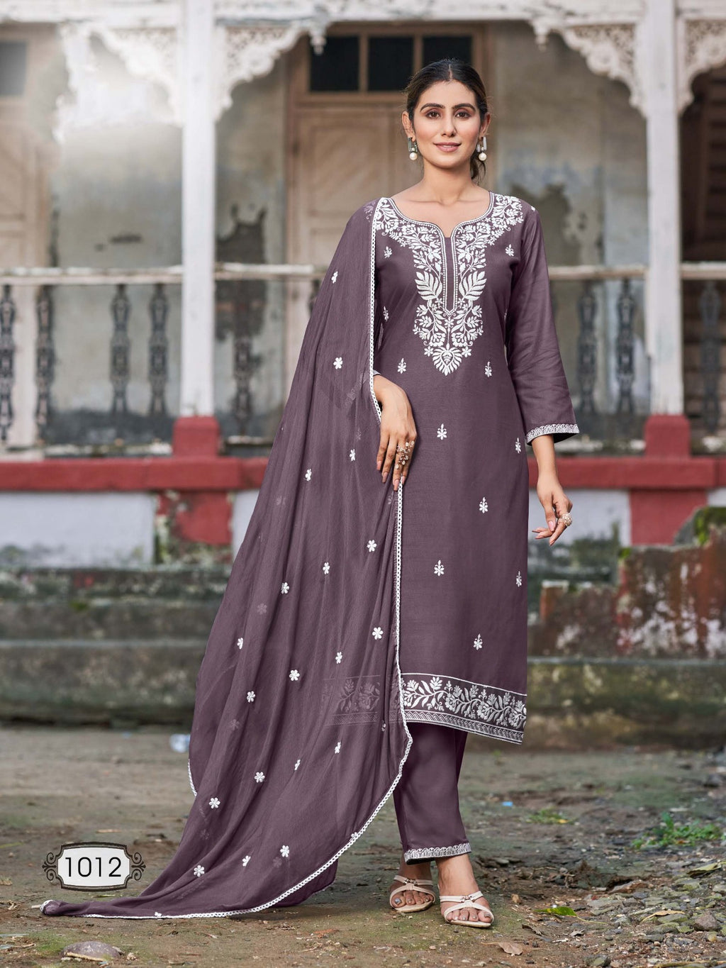 Heavy Rayon Kurti Pant Dupatta with embroidery work Launch By Texofab