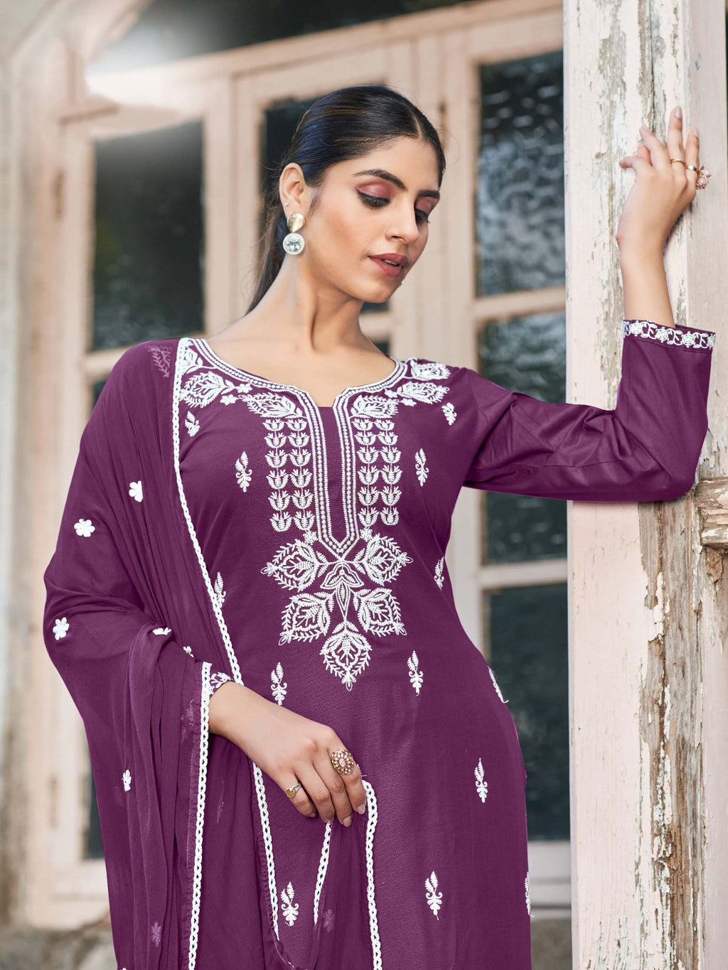 Heavy Rayon Kurti Pant Dupatta with embroidery work Launch By Texofab