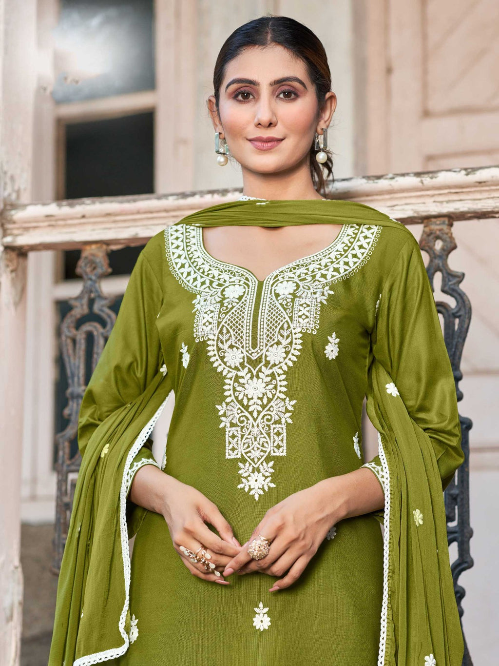 Heavy Rayon Kurti Pant Dupatta with embroidery work Launch By Texofab