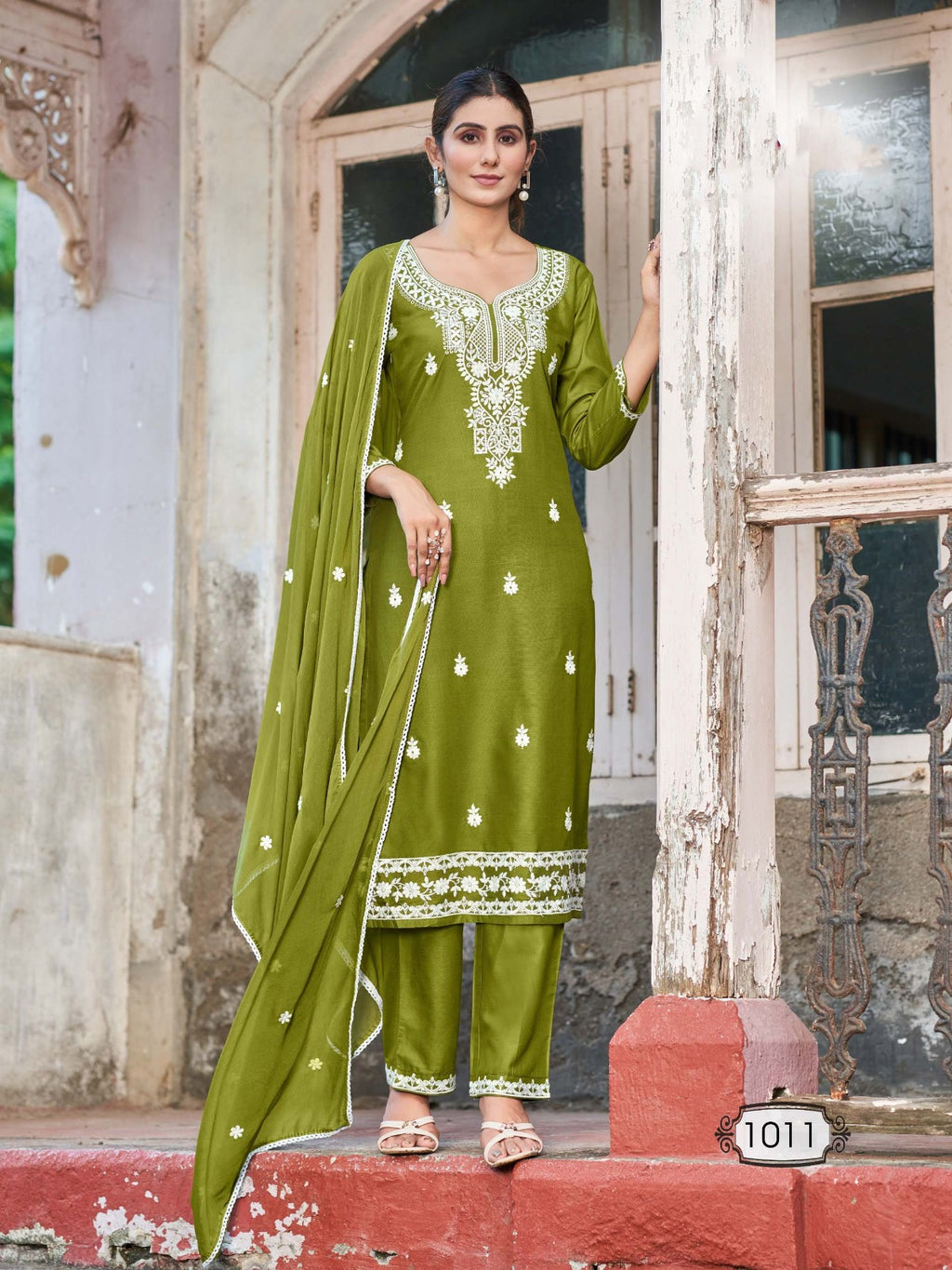 Heavy Rayon Kurti Pant Dupatta with embroidery work Launch By Texofab