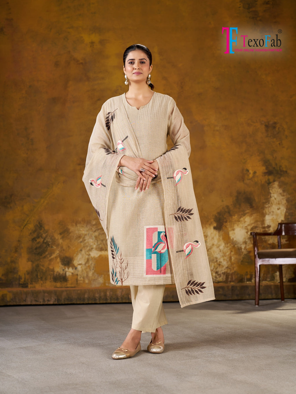 Premium quality Handloom Cotton outfit  kurti pant dupatta set by Texofab