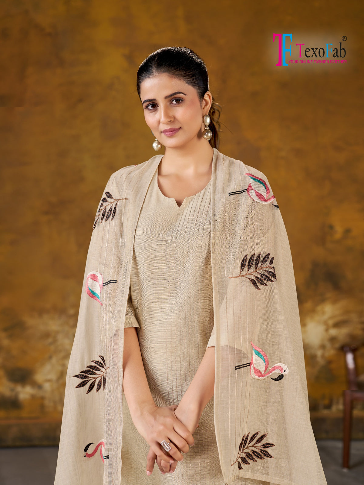 Premium quality Handloom Cotton outfit  kurti pant dupatta set by Texofab
