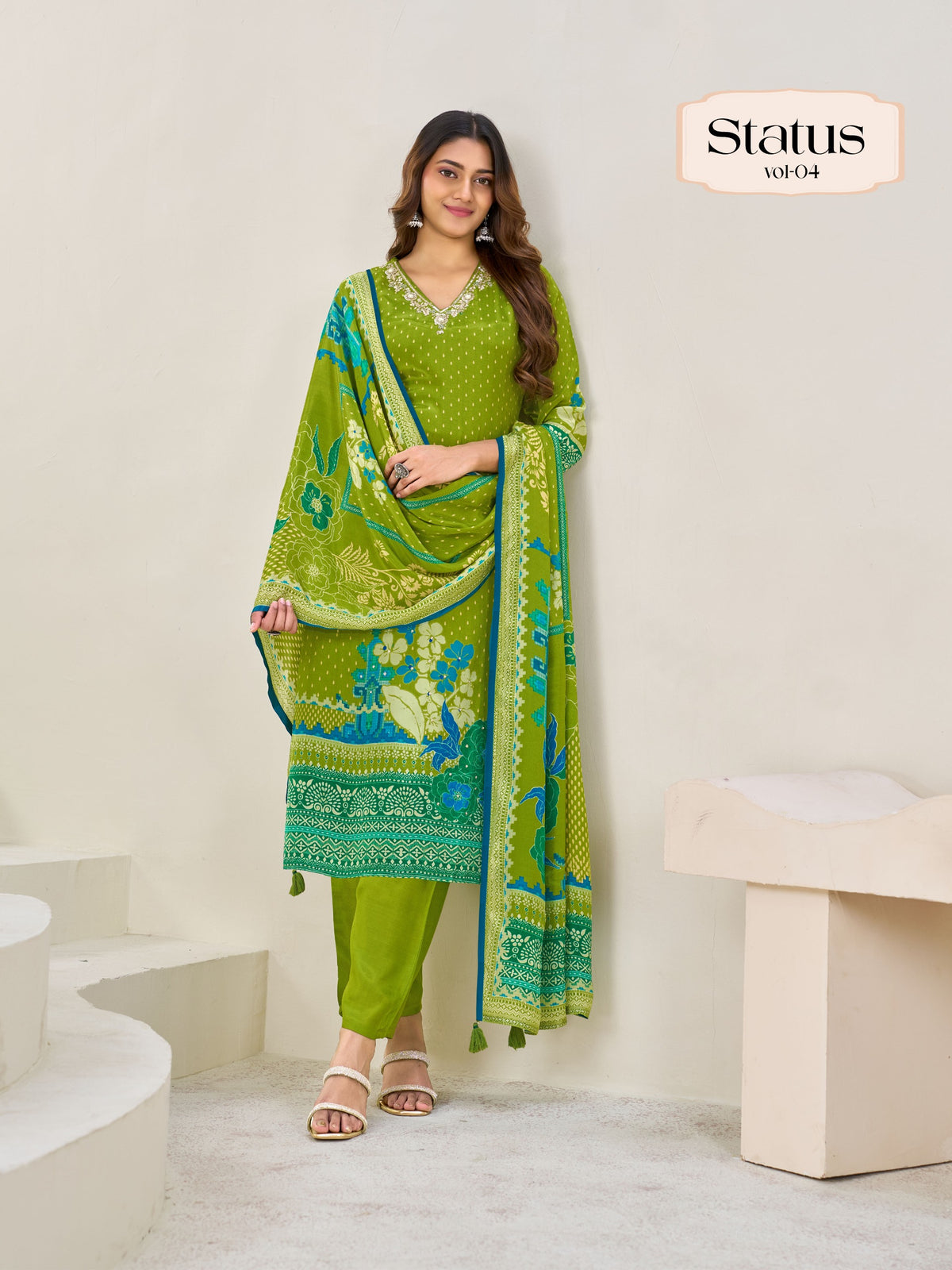 Premium Viscose Silk Kurti Pant Dupatta collection By Texofab