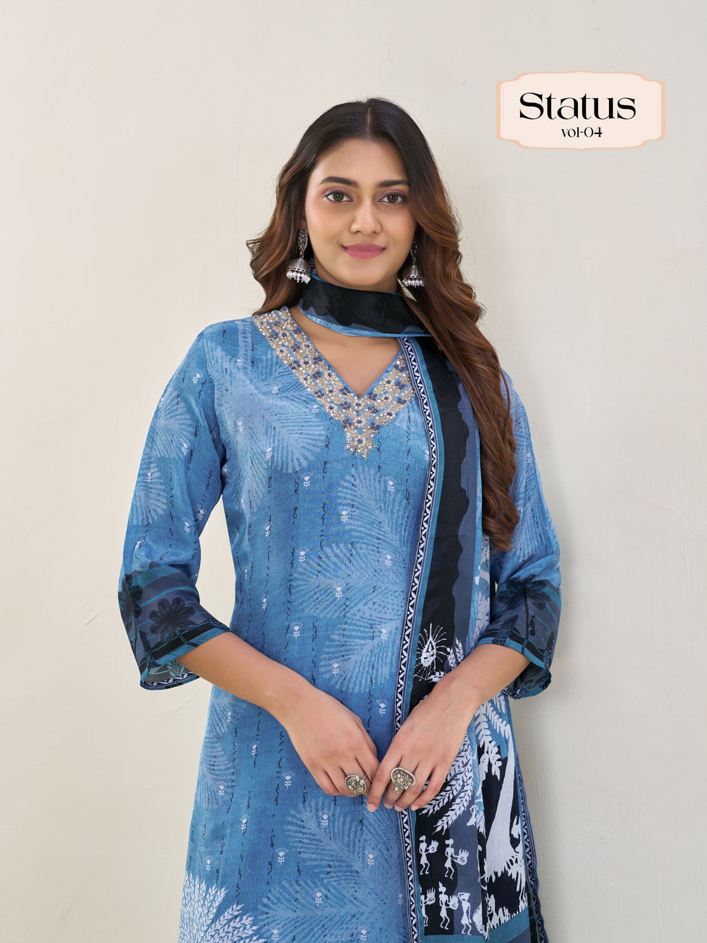 Premium Viscose Silk Kurti Pant Dupatta Status collection By Texofab