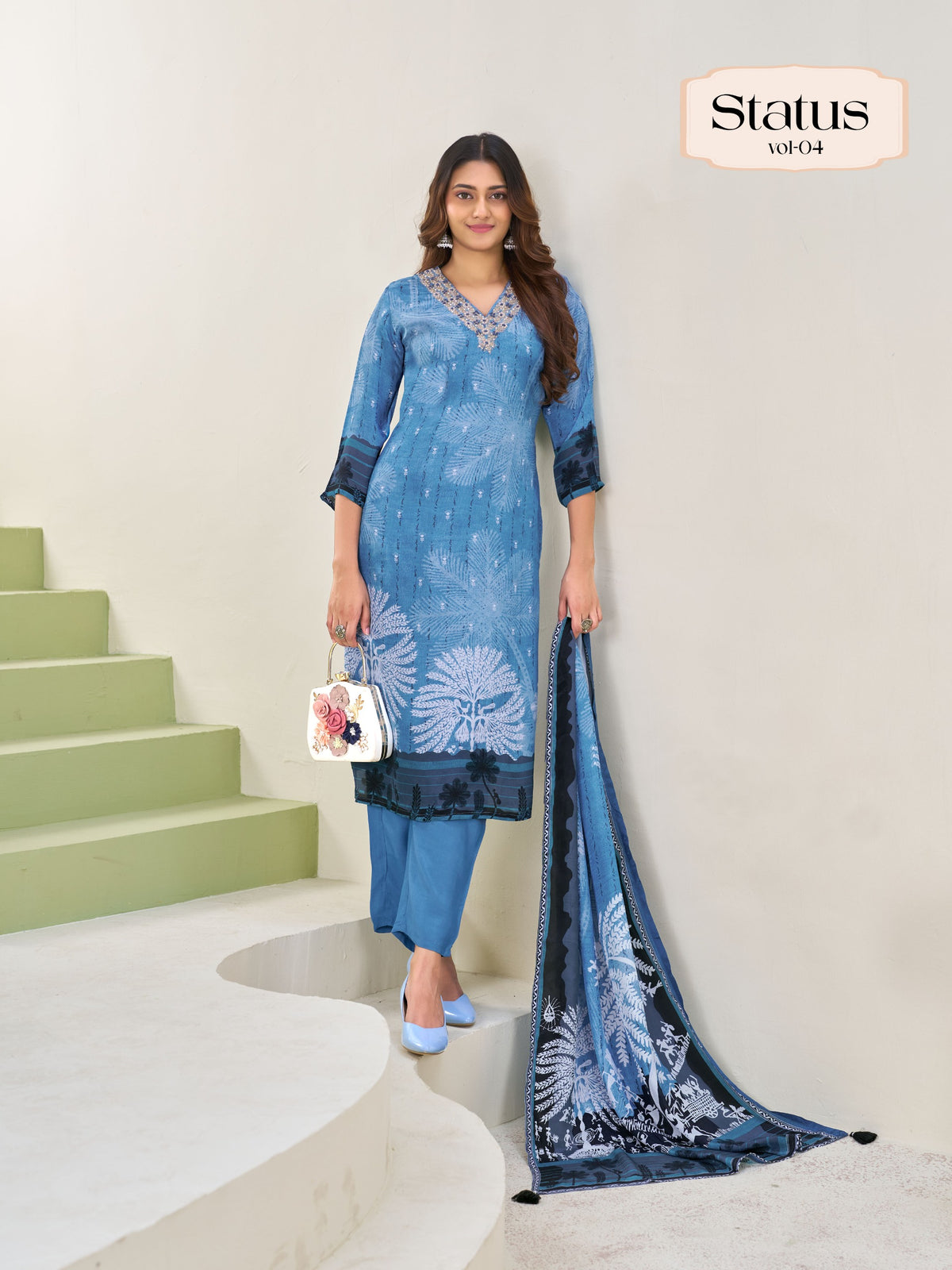 Premium Viscose Silk Kurti Pant Dupatta Status collection By Texofab