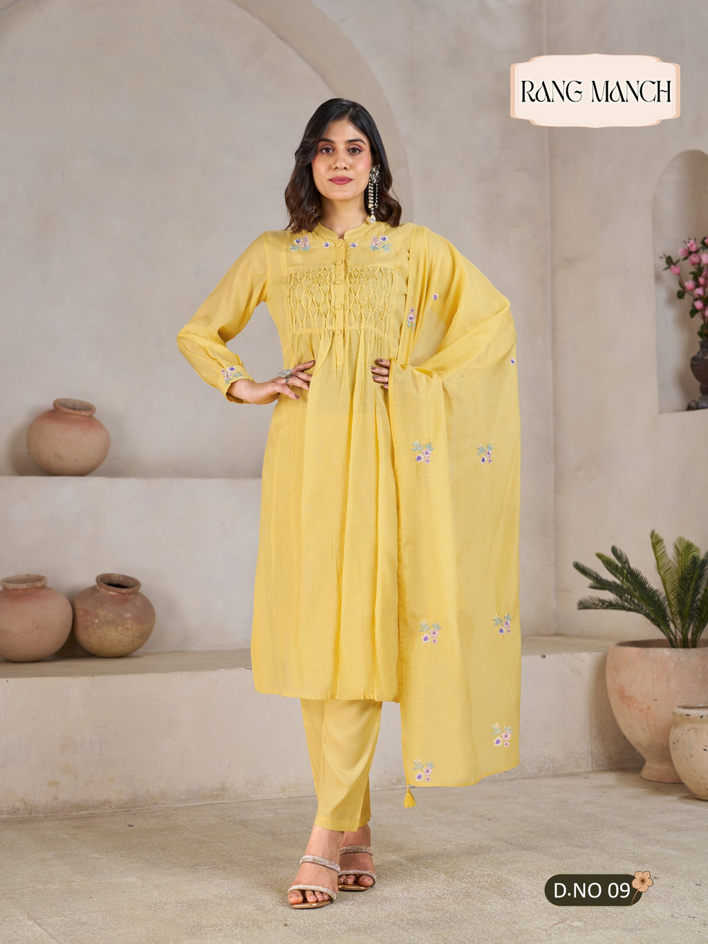 Premium Mal Chanderi collection Beautiful colors elegant look and premium finishing