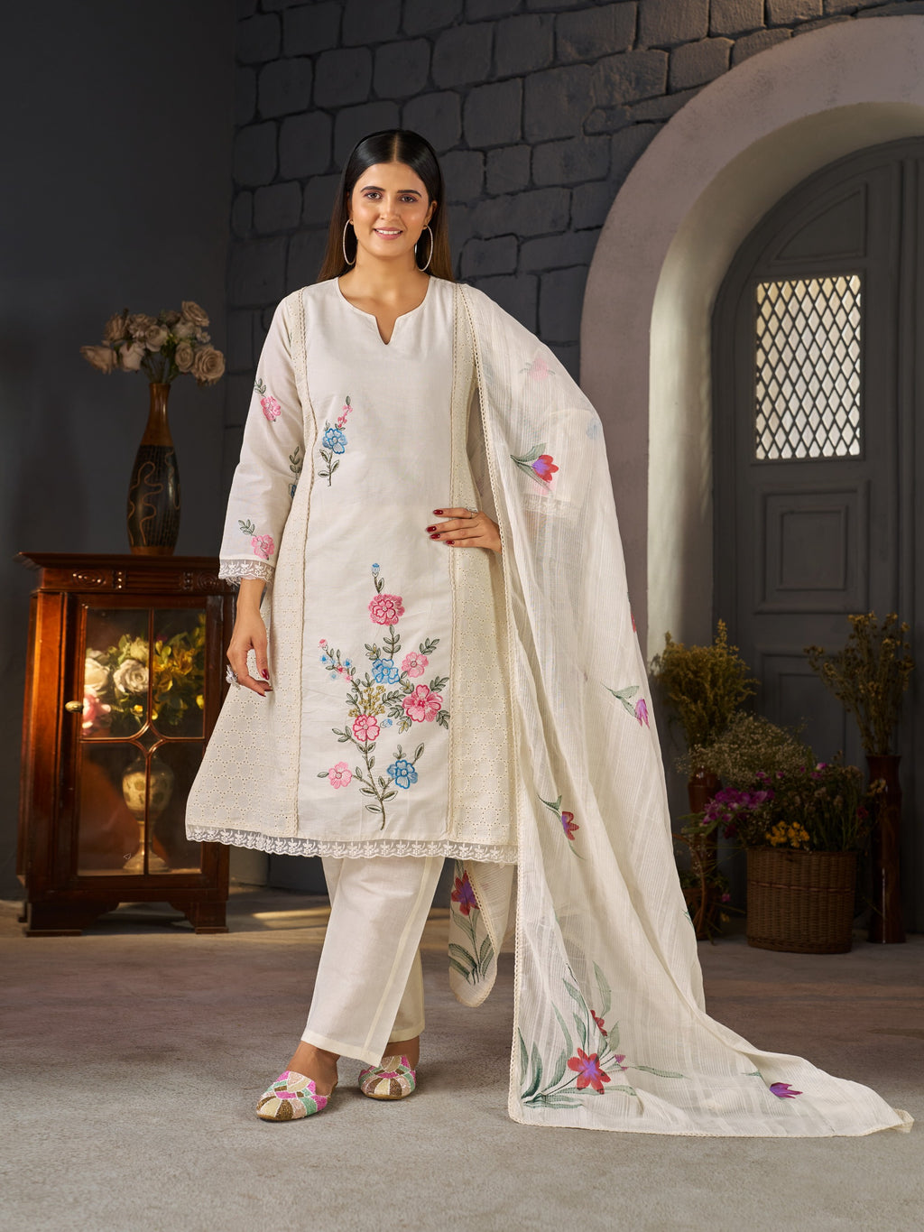 COTTON COLLECTION BY TEXOFAB 3PSC KURTI PANT DUPATTA